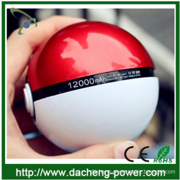 Fashion design 12000mah pokemon ball power bank for mobile phones